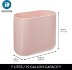 iDesign Small Slim Plastic Bathroom Trash Can - Image 3