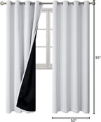 BGment Greyish White 100% Blackout Curtains - Image 9