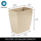 iDesign Small Plastic Bathroom Trash Can, Slim Rectangle - Image 4