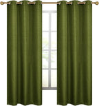 Diraysid 100% Blackout Curtains Olive Green Linen Curtains - Image 7