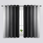 SimpleHome Ombre Black to Grey White Curtains - Image 2