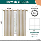 Diraysid 100% Blackout Curtains Light Beige Linen Curtains - Image 5