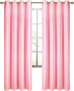 Diraysid 100% Blackout Curtains Pink Linen Curtains - Image 6