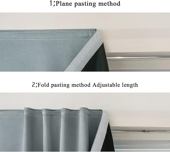AJAZZ 100% Blackout Self Adhesive Curtains Small Window Short Temporary Black - Image 5