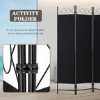 4 Panel Room Divider 6FT Steel Frame Screen Folding Privacy Divider - Image 3