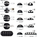 16-Pack Black Cord Organizer - Image 2