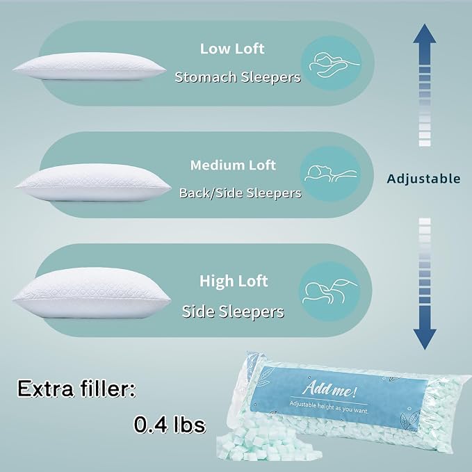 Pillow King Size Memory Foam for Sleeping, Bed Pillows - Image 6