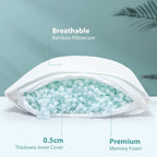 Shredded Memory Foam Pillows for Sleeping, Adjustable Pillows King Size Set of 2 - Image 2