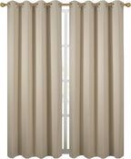 Diraysid Beige Grommet Blackout Curtains - Image 2