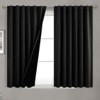 BGment Short Black Full Blackout Curtains by BGment