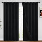 Yakamok Black Blackout Curtains 96 inches Long by Yakamok