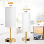Gold Nightstand Bedroom Lamp - Image 2
