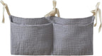 Bedside hanging bag for storing baby milk bottles and blankets by Unknown