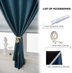 AJAZZ 100% Blackout Self Adhesive Curtains Small Window Short Temporary Black - Image 2