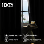 COSVIYA 100% Blackout Natural Linen Curtains & Drapes 63 Inch Length | Light - Image 2