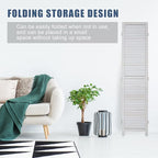 Room Divider Partition 4 Panel Privacy Screen Folding Screen Wood Frame Screen - Image 7