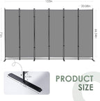 RANTILA 6 Panel Room Divider, 6 FT Folding Privacy Screen - Image 3