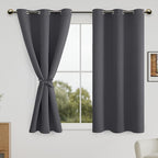 DWCN Dark Grey Blackout Short Curtains by DWCN