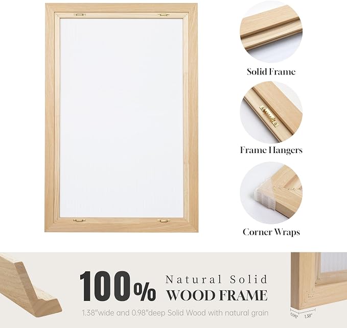 Large Framed Boho Modern Neutral Abstract Wall Art - Image 6