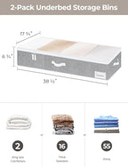 StorageWorks 7 Inch Low Profile Under Bed Storage Containers - Image 2