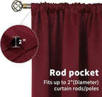 BGment Burgundy Blackout Curtains - Image 4