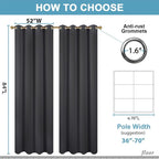 Diraysid Charcoal Grey Grommet Blackout Curtains - Image 6