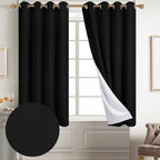 Diraysid 100% Blackout Curtains Black Linen Curtains - Image 2