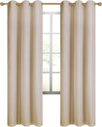 Diraysid 100% Blackout Curtains Beige Linen Curtains - Image 7