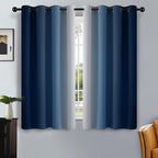 SimpleHome Ombre Blue to Grey White Curtains - Image 9
