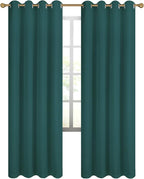 Diraysid 100% Blackout Curtains Sea Teal Linen Curtains - Image 3