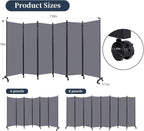 Room Divider 6 Panel-132''Wide Folding Privacy Screen, Large Partition Wall | - Image 6