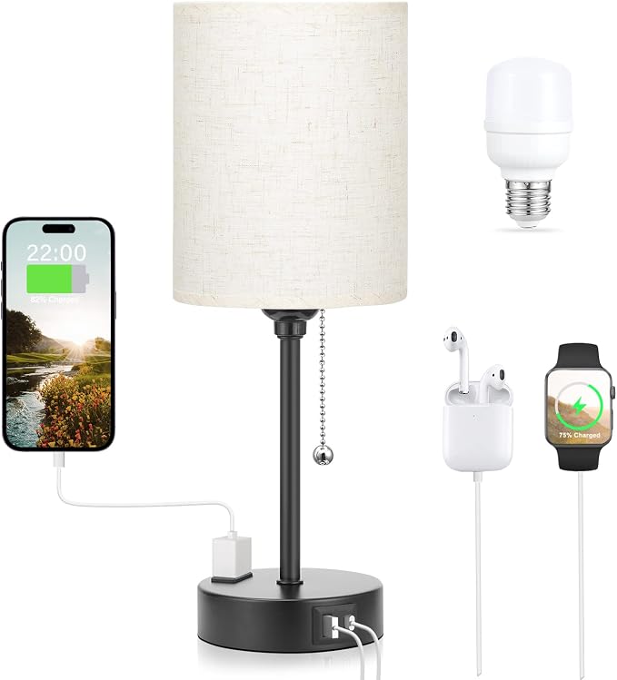 Small Bedside Table Lamp for Bedroom by DicooolDirect