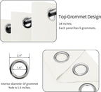 Easy-Going Thermal Grommet Curtains, 2 Panels 34x84 in, Ivory | Machine - Image 4