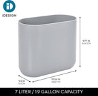iDesign Small Slim Plastic Bathroom Trash Can - Image 4