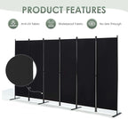 RANTILA 6 Panel Room Divider, 6 FT Folding Privacy Screen - Image 5