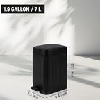 Small Bathroom Trash Can with Lid, 1.9 Gallon Slim Soft Close Step, Kitchen & - Image 7