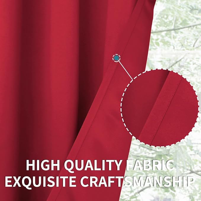BGment Red Blackout Curtains 45 Inches Length - Image 6