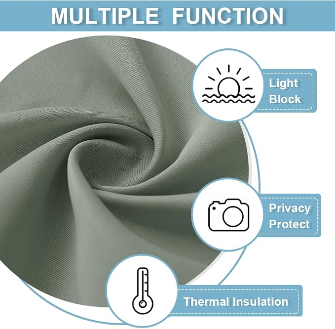 RYB HOME Blackout Door Window Curtains - Image 7