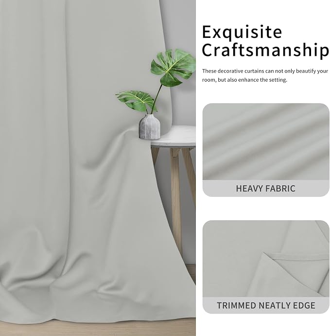 Easy-Going Thermal Grommet Curtains, 1 Panels 100x96 in, Noise Reduction - Image 5