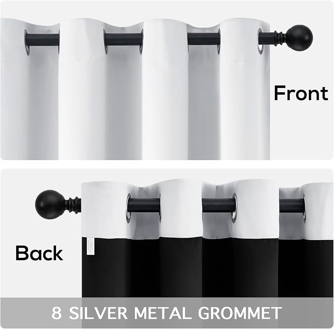 Yakamok Greyish White Blackout Curtains 72 Inch Length - Image 6