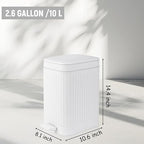Small Bathroom Trash Can with Lid, 2.6 Gallon Slim Soft Close Step, Kitchen & - Image 6