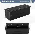 Giantex 43 Inches Folding Storage Ottoman Bench, Upholstered PU Leather Storage - Image 3