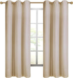 Diraysid 100% Blackout Curtains Beige Linen Curtains - Image 3