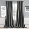 MIULEE Grey Back Tab Blackout Curtains 52x120 Inch Long 2 Panels Set | Rod by MIULEE