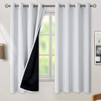 BGment Greyish White 100% Blackout Curtains by BGment