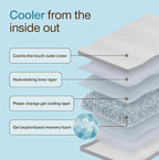 Coop Home Goods Cool+ Adjustable Cooling Body Pillow, Cooling Gel Memory Foam & - Image 4