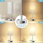 Light Grey Table Lamp for Nightstand - Image 2