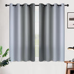 SimpleHome Ombre Grey to Grey White Curtains - Image 2