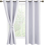 DWCN Greyish White Window Curtains – Thermal Insulated Energy Saving Drapes by DWCN