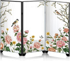 Mini Folding Screen, 3 Panel Divider, Chinese Style Vintage Desktop Mirror by KABAKE